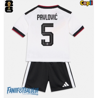 Germania Aleksandar Pavlovic #5 Echipament de Fotbal Replică Mondial 2026 Copii Acasa (+ Șorturi)